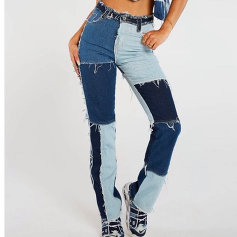 JADED LONDON PATCH WORK JEANS